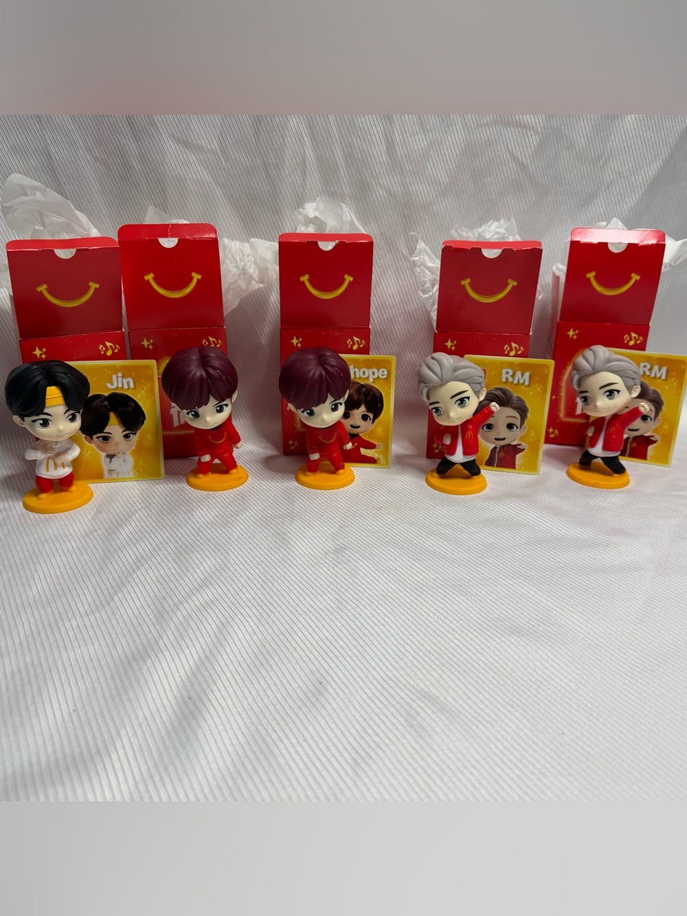 McDonald’s TINY TAN x BTS ENCORE Happy Meal five Toys ( 2 j-hope, Jin, 2 RM,)